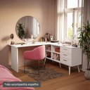 Ver imagem 7 de Escrivaninha Penteadeira de Canto 3 Gavetas Branco Madesa