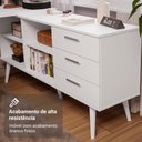 Ver imagem 7 de Escrivaninha Penteadeira de Canto 3 Gavetas Branco Madesa