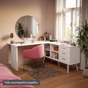 Ver mais imagens de Escrivaninha Penteadeira de Canto 3 Gavetas Branco Madesa