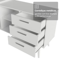 Escrivaninha Penteadeira de Canto 3 Gavetas Branco Madesa - 5