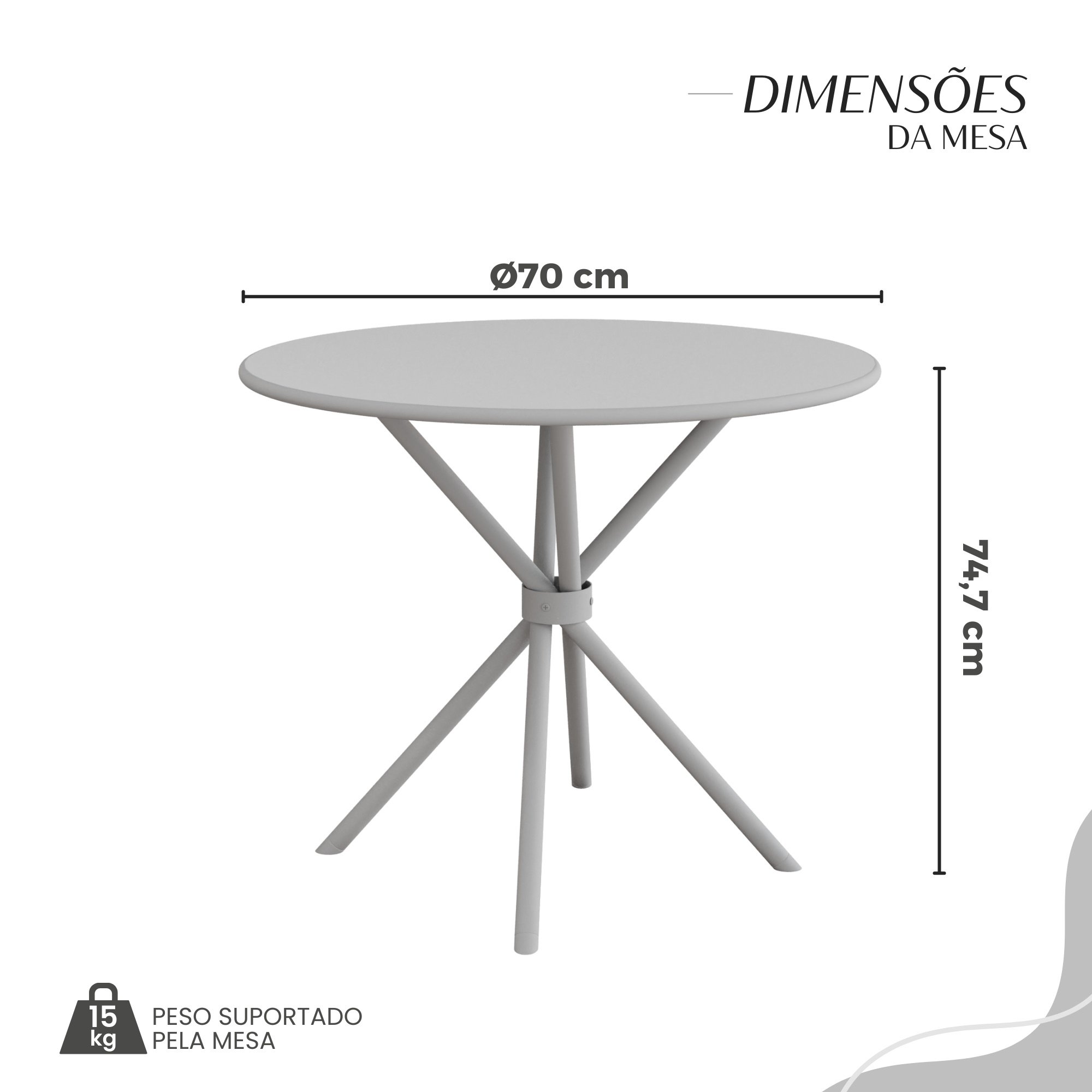 Conjunto Mesa Rendonda 4 Cadeiras Imbuia Rio  - 3