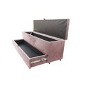 Ver imagem 1 de Recamier Puff Baú Sapateira com Gaveta 1,38cm para Cama Box Padrão - Rose Claro