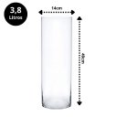 Ver imagem 3 de Vaso Tubo Cilindro Vidro Decorativo 40CMX14CM 3,8 Litros