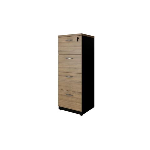 Armário Escritório Arquivo 4 Pastas 46,5 Macadamia Preto