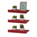 Ver imagem 2 de Kit 3 Prateleiras Porta Quadros 40 X 15cm Vermelha Suporte Invisível