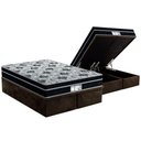Ver imagem 1 de Cama Box Baú Queen: Colchão Molas Probel Prolastic ProDormir Born + Base CRC Suede Brown(158x198)