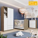 Ver imagem 1 de Quarto de Bebê com Guarda Roupa 3 Portas Cômoda e Berço Pimpolho Casa 812