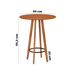 Conjunto Mesa Banquetas Alta Magic Luxo Puff Madeira Maciça Bistro Sala e Cozinha Hall Cor Nature - 8