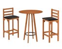 Ver imagem 1 de Conjunto Mesa Banquetas Alta Magic Luxo Puff Madeira Maciça Bistro Sala e Cozinha Hall Cor Nature