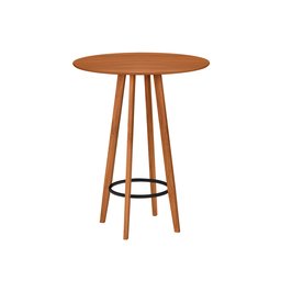 Conjunto Mesa Banquetas Alta Magic Luxo Puff Madeira Maciça Bistro Sala e Cozinha Hall Cor Nature - 5