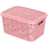 Caixa Cesto Organizador Rosa Uninjet 17l Floral:rosa - 1