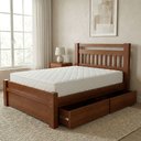 Ver imagem 5 de Cama Casal Queen Madeira Maciça com 2 Gavetas 160cm Escócia B07 Avelã - Lyam Decor