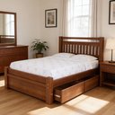 Ver imagem 1 de Cama Casal Queen Madeira Maciça com 2 Gavetas 160cm Escócia B07 Avelã - Lyam Decor