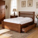 Ver imagem 4 de Cama Casal Queen Madeira Maciça com 2 Gavetas 160cm Escócia B07 Avelã - Lyam Decor