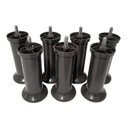 Ver imagem 3 de Kit com 6 Pés para Cama Box ou Baú Plástico Ultra Resistente Varian Preto 13cm Altura