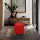 Ver imagem 1 de Banqueta Puff Thor Luxo Madeira Maciça:vermelho