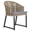 Ver imagem 1 de 1 Cadeira Noronha Aluminio Micro Pintura Preta, Tr. Telinha Corda Nautica Rami, Estofado - Grafite