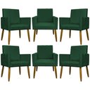 Ver imagem 1 de Kit 6 Poltronas Decorativas Mari - Verde Suede