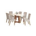 Ver imagem 1 de Mesa Jantar Lins 160 6 Cadeiras Malu Linho - Henn