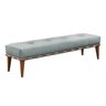 Recamier Quebec Decorativo Madeira Maciça 4 pés Linho Cinza Mescla - Zahav Estofados - 1