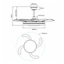 Ver imagem 2 de Ventilador de Teto c/ Luminária LED 32W 50cm 3 Cores de Luz + Controle Dourado DCF08013 ST3329