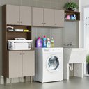 Ver imagem 1 de Kit Área de Serviço Lavanderia 235cm Rustic/crema Gourmet Madesa