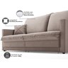Sofá Tango 2,00m sem Caixa, Retrátil e Reclinável Velosuede Bege - Netsofás - 6