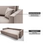 Sofá Tango 2,00m sem Caixa, Retrátil e Reclinável Velosuede Bege - Netsofás - 5