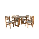 Ver imagem 2 de Conjunto Sala de Jantar Elisa em Madeira Maciça 6 Cadeiras Boucle Cinza