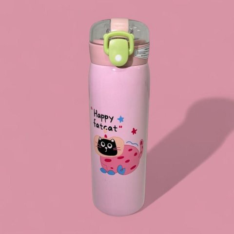Garrafa Térmica Tr-012 550ml Infantil em Alumínio com Canudo:Rosa