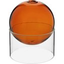 Ver imagem 1 de Vaso Decorativo de Vidro Âmbar 10x10x10cm Enfeite Sala Mesa Estante Aparador
