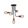 LUSTRE PENDENTE VOGUE 5 LAMP E27 PRETO/COBRE - 3211 PT/CB - 1