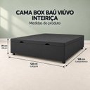 Ver imagem 2 de Base Box Baú Padrão Viúvo Linho 1,28x1,88