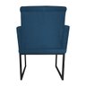 Kit 02 Poltronas Klara Base Ferro Preto Suede - Estopar Kit Klara Base Preta Suede Azul Royal - 5