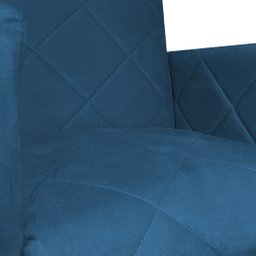 Kit 02 Poltronas Klara Base Ferro Preto Suede - Estopar Kit Klara Base Preta Suede Azul Royal - 6