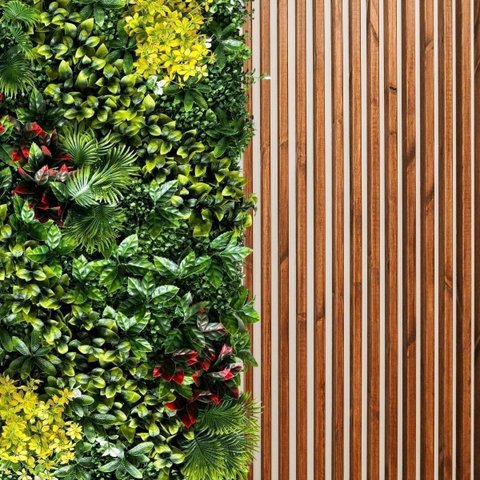 Muro Inglês Artificial 0,5m² Jardim Vertical Realista Proteção UV Resistente Sol e Chuva