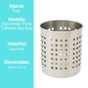 Ver imagem 6 de Escorredor Porta Talheres Aço Inox Prime 14cm - Tuut