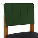Ver imagem 7 de Kit 2 Cadeiras Linhas Madeira Maciça Encosto Mdf Laqueado Verde Musgo - Amêndoa - Corano Preto