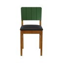 Ver imagem 5 de Kit 2 Cadeiras Linhas Madeira Maciça Encosto Mdf Laqueado Verde Musgo - Amêndoa - Corano Preto