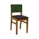 Ver imagem 3 de Kit 2 Cadeiras Linhas Madeira Maciça Encosto Mdf Laqueado Verde Musgo - Amêndoa - Corano Preto