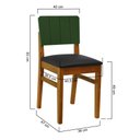 Ver imagem 2 de Kit 2 Cadeiras Linhas Madeira Maciça Encosto Mdf Laqueado Verde Musgo - Amêndoa - Corano Preto
