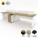 Ver mais imagens de Plataforma 3,00m C/ 2 Gav. e 2 Divisória 4 Pessoas Mac Br F5 Cor:macadâmia com Branco