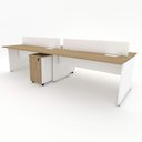 Ver imagem 7 de Plataforma 3,00m C/ 2 Gav. e 2 Divisória 4 Pessoas Mac Br F5 Cor:macadâmia com Branco
