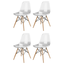 Ver imagem 1 de Kit com 4 Cadeiras Eames Pés de Madeira Transparente