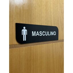Kit 2 Placas Wc Acrílico Preto com Prata Masculino Feminino Banheiro - 4
