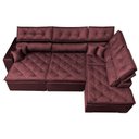 Ver imagem 5 de Sofá de Canto Retrátil e Reclinável Direito 3,00x2,36m Molas Cama inBox Espanha Velusoft Vinho