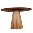 Ver imagem 2 de Mesa de Jantar Cone Oval 140x90 Cm Tampo Cinamomo Base Cinamomo Personal Decor Marrom