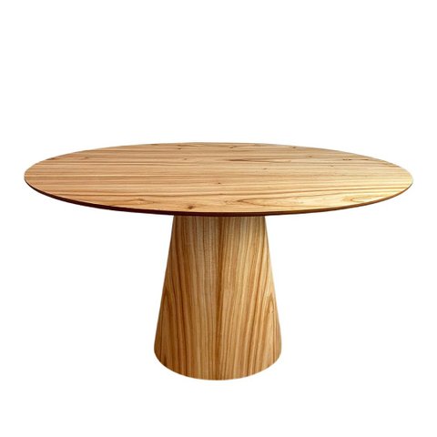 Mesa de Jantar Cone Oval 140x90 Cm Tampo Cinamomo Base Cinamomo Personal Decor Marrom