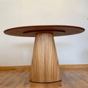 Ver imagem 3 de Mesa de Jantar Cone Oval 140x90 Cm Tampo Cinamomo Base Cinamomo Personal Decor Marrom