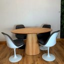 Ver imagem 4 de Mesa de Jantar Cone Oval 140x90 Cm Tampo Cinamomo Base Cinamomo Personal Decor Marrom